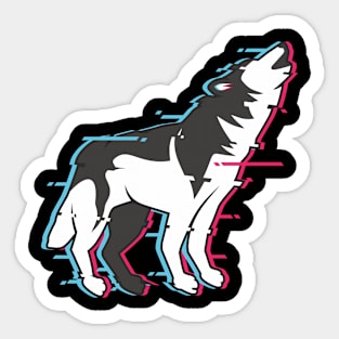 Wolf : glitch effect Sticker